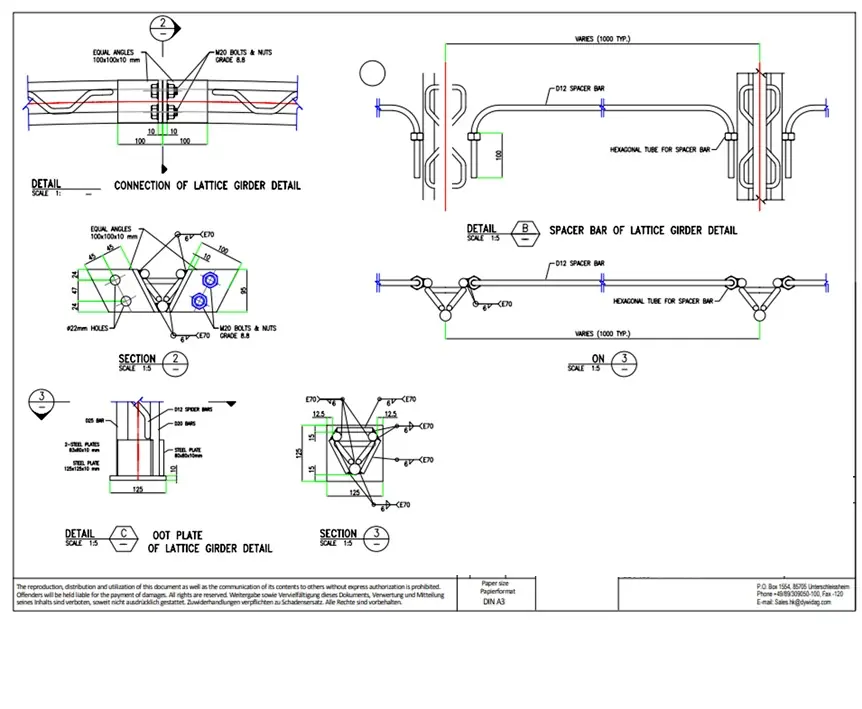 Lattice girder detailing